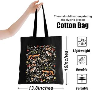 Thần Bí Mặt trời Mặt Trăng Tote Túi cottagecore tái sử dụng hàng tạp hóa vải Weekender sọc mô hình mèo người yêu Quà Tặng động vật biển phương Tây cú - Product Image 2