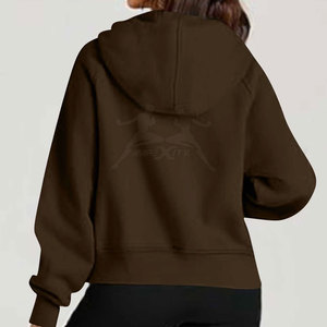 Sudadera con capucha deportiva de media cremallera con ajuste cómodo y elegante detalle de cremallera para un atractivo moderno Sudadera con capucha básica de media cremallera - Product Image 4