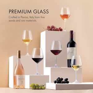 Set di 4 Calici da Vino Rosso Italiani di Alta Qualità da 18 Once, Classici con Logo Personalizzabile, in Plastica PC - Product Image 4