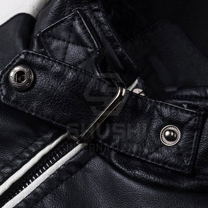 Último diseño de cuero genuino para hombre, cuello levantado, logotipo frontal, chaqueta deportiva para montar en bicicleta, impermeable, de secado rápido y transpirable - Product Image 4