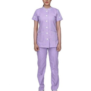 Uniformes suaves elásticos de punto para mujer, conjuntos de fregado al por mayor personalizados de alta calidad, uniforme de enfermera con cuello redondo para médico de hospital rápido - Product Image 1