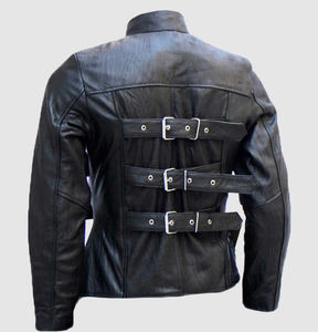 Veste en cuir de vache véritable pour homme, style motard vintage 2026, col montant, imperméable et coupe-vent - Product Image 4