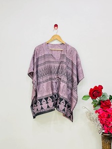 ชุดเดรสผ้าไหมแท้พิมพ์ลายหลากสีสำหรับผู้หญิงชุดเดรสลำลองคอตั้งแต่งพู่ขนาดพิเศษแบบสั้นขายส่ง - Product Image 4