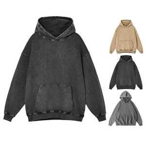 Sweat-shirt pour homme avec logo personnalisé, polaire imperméable, hiver, vente en gros, coupe classique, pull à capuche lourd, épaules tombantes, 100% coton - Product Image 2