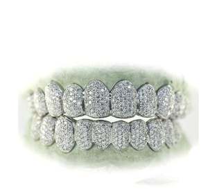 8 Top 8 Bottom Entièrement Glacé Moissanite Diamant Hip Hop Grillz Or Massif 14K 30g Dent Fine - Product Image 6