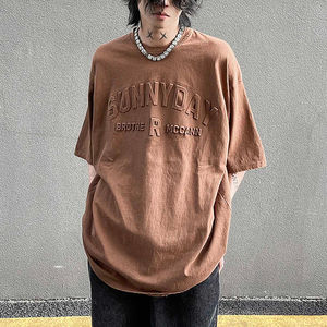 Venta caliente Camisetas de los hombres Retro Made Old Washed Heavy Relieve de manga corta de los hombres Summer Street Fashion Unisex T-shirt - Product Image 3