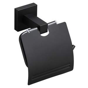 Portarrollos de Papel Higiénico de Metal de Diseño Moderno, Montado en la Pared, con Recubrimiento Negro para Baño, Portarrollos de Papel para Limpieza - Product Image 1