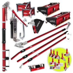 Set Completo di Attrezzi Nuovi per la Lavorazione e Finitura del Cartongesso con Livella e Accessori Completi, Pronto per la Spedizione - Product Image 1