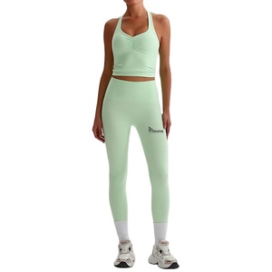 Women Two Piece Outfit <b>Cross</b> Strap Tank <b>Top</b> and Relaxed Fit Pants Set Soft Stretch Casual Summer Wear Set for Wholesale - Product Image 5