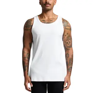 Desain baru kustom sublimasi pakaian lari pria singlet/olahraga binaraga pakaian Gym pelatihan pria singlet