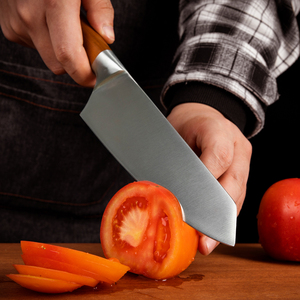 Venta al por mayor pedidos a granel personalizados OEM ODM servicio cuchillo de Chef de acero inoxidable cuchillo de cocina afilado Cuchillo de cocina mango de hoja fija cuchillo de cocina - Product Image 6