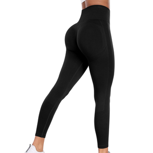 Meilleur prix du fournisseur direct de l'usine Collants de yoga taille haute avec logo personnalisé Legging sans couture pour femmes pour la salle de sport respirant décontracté - Product Image 2