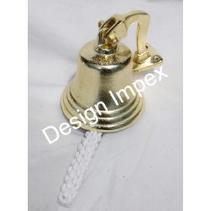 Super vente en laiton bateau cloche noël maison décorative mur cloches avec corde blanche suspendue en gros luxe nautique cloches vente - Product Image 5