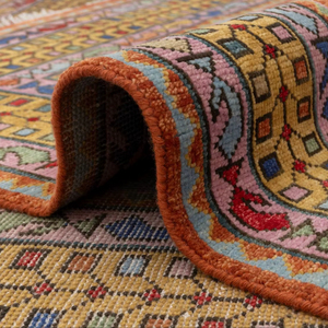 Hand Knotted Wool Area <b>Rug</b> 8x10 ft Vintage Tribal Geometric Carpet - Product Image 1