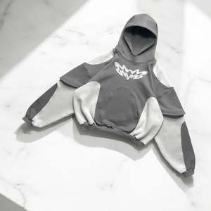 เสื้อฮู้ดดี้ผ้าฟลีซฟอกทรงโอเวอร์ไซส์สำหรับผู้ชาย คุณภาพสูง ผ้าฝ้าย 100% หนัก 410 กรัม ผ้าเฟรนช์เทอร์รี่ ทรงปกติ ปักลายตามสั่ง - Product Image 1