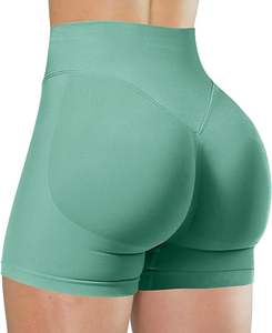 Yoga extensible pour femmes avec poches latérales Short de yoga taille croisée Gym active 100% polyester avec qualité élevée et supérieure - Product Image 1