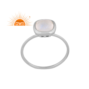 Venta caliente plata esterlina Natural Arco Iris Luna piedra preciosa apilable anillo joyería personalizada para mujeres regalo para ella - Product Image 1