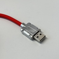 Kabel Usb Spiral Tipe c Kustom tahan lama kabel Aviator konektor nilon mekanik Keyboard kabel melingkar