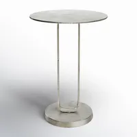 Table d'appoint de luxe moderne en bois blanc avec plateau en bois et structure en métal, meubles de salon, table basse et table de chevet