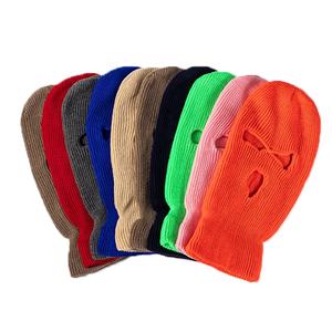 Vente chaude Confortable Et Chaud Logo De Broderie Personnalisé 3 Trous Cagoule Tricotée Masques En Gros Respirant Hommes Masques Porter - Product Image 4