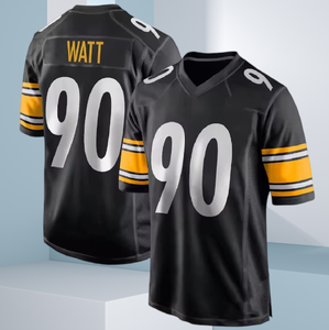 Camiseta de Rugby para Hombre, Negra y Blanca, de Secado Rápido, Cuello en V, Manga Corta, 100% Poliéster, Impresión por Transferencia de Calor, 220g, Corte Regular - Product Image 2