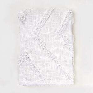 Manta de algodón 100% hecha a mano con mechones, manta Bohemia con mechones para cama y sofá, manta hecha en la India - Product Image 2