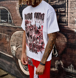 Verano 100% algodón manga corta OEM personalizado gráfico hombres Streetwear Hip-hop impresión Digital camisetas - Product Image 3