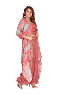 Ensemble Kurta imprimé pour femmes à la mode avec des motifs vibrants et un attrait traditionnel pour les options de fête et de tenue décontractée - Product Image 5
