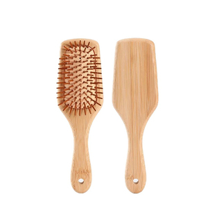 Wholesale Eco-friendly Custom Logo Bamboo Hair Brush <b>Comb</b> Paddle Scalp Dryer With Box Nature <b>Wood</b> Hair Care Tool - Product Image 1