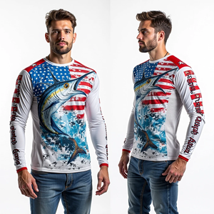 Obtenez un maillot de pêche personnalisé à manches longues pour hommes, fabriqué avec un tissu DryFit avancé et un indice UPF 50 pour une protection solaire tout au long de la journée - Product Image 1