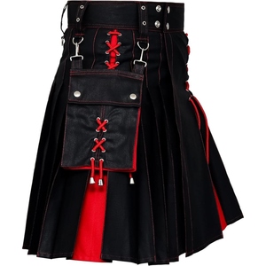 Kilt utilitaire écossais moderne pour homme en tissu jean de coton, offrant fonctionnalité, style et durabilité dans un seul design - Product Image 4