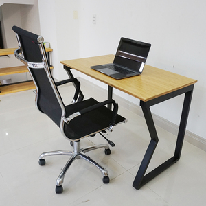 MBamboo <b>Desk</b> 100x60cm <b>Foldable</b> Laptop Table with Assembled Iron Legs Simple Design Style for Bedroom or Home <b>Office</b>-BFMB001 - Product Image 2