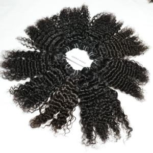 Extensiones de cabello humano Remy indio Natural sin procesar, cutícula virgen cruda alineada, paquetes de ondas de agua profunda, onda suelta, recta - Product Image 5