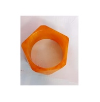 Brazalete de Resina de Venta Directa de Fábrica, Joyería de Alta Calidad para Mujer, Pulseras de Resina, Nuevo Diseño, Color Naranja, Brazalete de Resina con Alto Brillo
