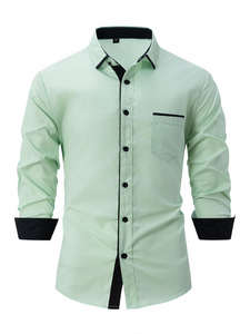 Camisa de Satén Ecológica de Alta Gama para Hombre, Estilo Vintage 2026, Cierre de un Botón, 100% Algodón, Manga Larga, Casual de Negocios, Antiarrugas, para Primavera - Product Image 5