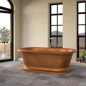 อ่างอาบน้ำทรงรีตั้งได้ทำจากทองแดงบริสุทธิ์แบบ100% ดีไซน์ทันสมัยจากผู้ขายอินเดีย - Product Image 2