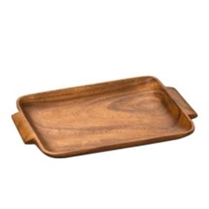 Plateau de service rond en bois d'acacia naturel avec poignée pour servir à la maison, à l'hôtel et au restaurant, personnalisation disponible - Product Image 6
