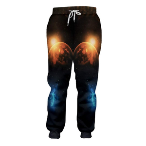 Personalizado sublimado recto cintura alta Casual gimnasio Jogger pantalones hombres poliéster/algodón sublimación completa transpirable - Product Image 1