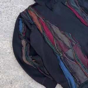 Men's Custom <b>Black</b> Oversized Hoodie Lightweight Breathable <b>Sweatshirt</b> with Distressed Embroidery Patch and Logo - Product Image 6