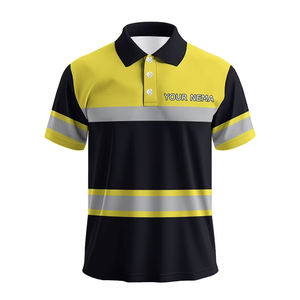 Polo de sécurité réfléchissant haute visibilité avec logo personnalisé, vêtements de travail, polos haute visibilité - Product Image 1