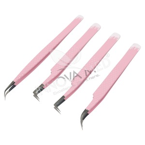 Las mejores pinzas de extensión de pestañas con puntas de fibra para un agarre perfecto para pestañas Pinzas de pestañas con agarre de diamante púrpura claro sostenible - Product Image 6