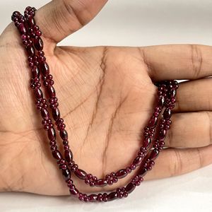 สร้อยคอลูกปัดโกเมนธรรมชาติทำด้วยมือสร้อยคอลูกปัดสีแดงน่ารักขายส่ง - Product Image 1