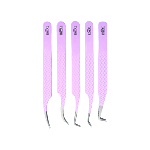 แหนบ Royal Tweezers Classic สีชมพูใหม่ สแตนเลสสตีล ปลายไฟเบอร์ป้องกันแม่เหล็ก สำหรับต่อขนตา ยกขนตา - Product Image 6