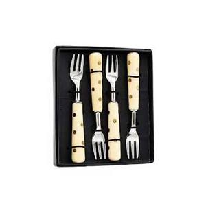 Cubiertos de plata pulida para Bodas de acero inoxidable con mango redondo de resina crema de diseñador juego de cuchara y tenedor increíble - Product Image 1