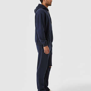 Ensemble Jogging Brodé à Fermeture Éclair, Lavage à l'Acide, Streetwear Vintage, Ensemble de Sweat-Shirt Personnalisé de Haute Qualité, Pantalon de Jogging Évasé pour Hommes, Ensemble de Survêtement - Product Image 5
