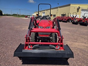 Massey Ferguson 1825E Tractor joystick midmount couplers grill guard 60 bucket with QT rear R4 industrial <b>tires</b> Cat 1 3pt 540 r - Product Image 2