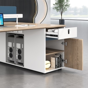 Luxury Modern Commercial Use Office Furniture Extendable <b>Desks</b> Workstations Stylish Wood Panel Style ML Brand 3-Year Warranty - Product Image 2