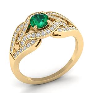 Bagues d'éternité de mariage personnalisées REYES en argent sterling 925 avec moissanite, pierres précieuses émeraude, alliance de fiançailles, bijoux fins pour femmes - Product Image 2