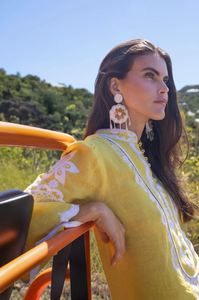 Venta al por mayor India Ucrania bordado manga larga elegante Pretty Lady Floral bordado lado hendidura manga Maxi vestido - Product Image 2