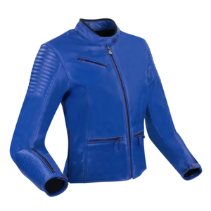 Veste matelassée rouge en cuir véritable pour femmes Veste de moto en cuir protégé blindé CE pour hommes - Product Image 3